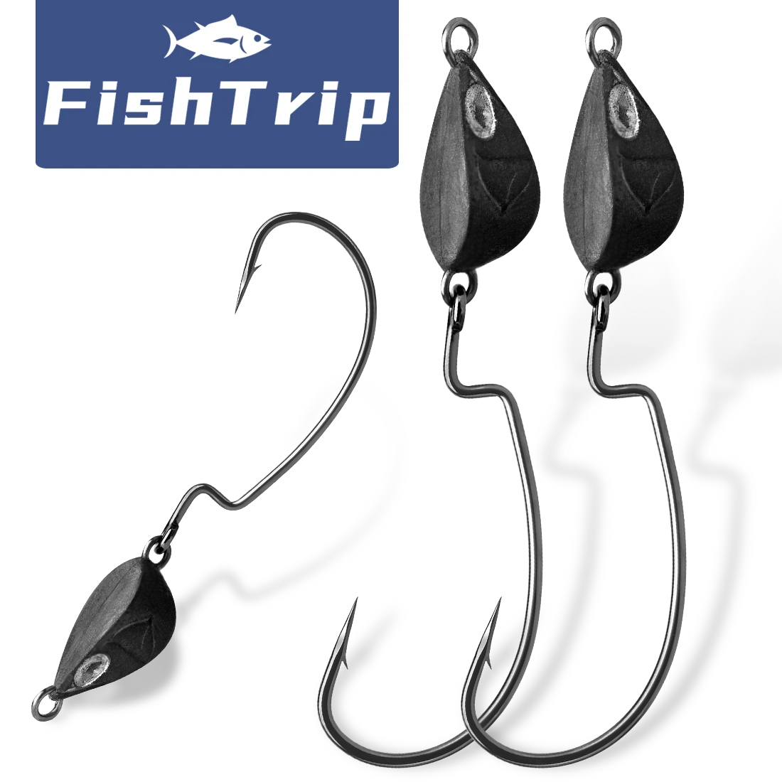 Fishing Hook Weedless - FishTrip 10 Uds Jig Head anzuelo