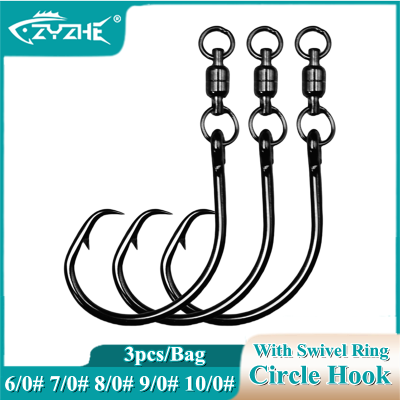 Fishing Hook Barbless - ZYZHE 3/6/9 piezas Anzuelos Circulares con