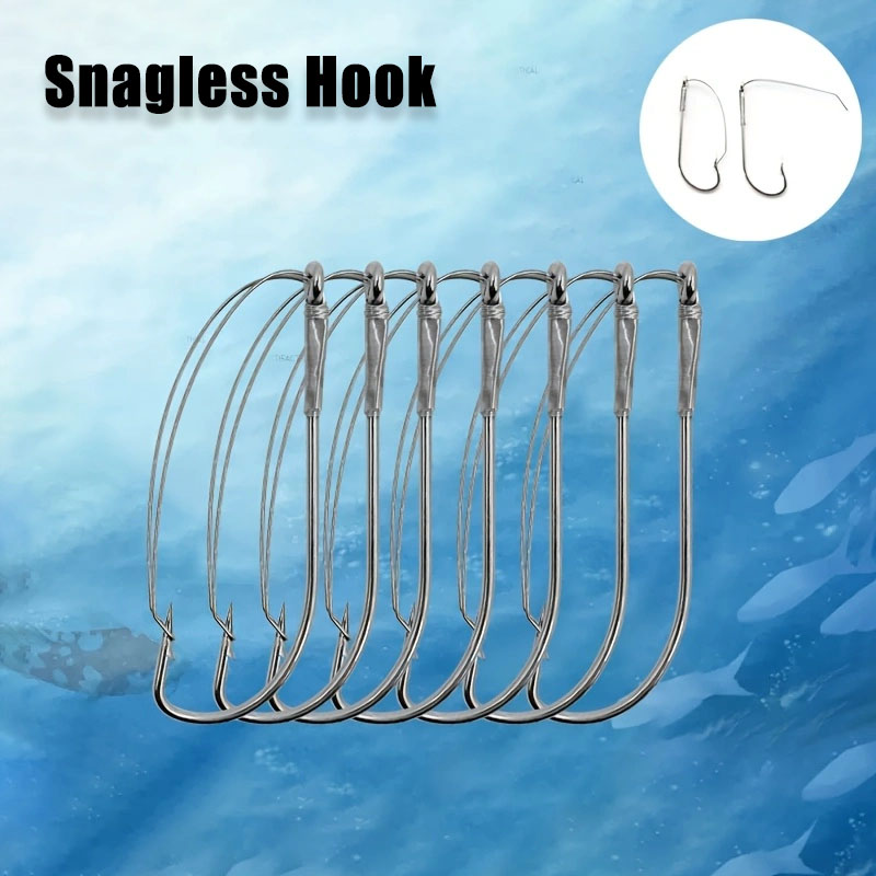 Fishing Hook Weedless - Anzuelos de gusano compensados sin malezas,