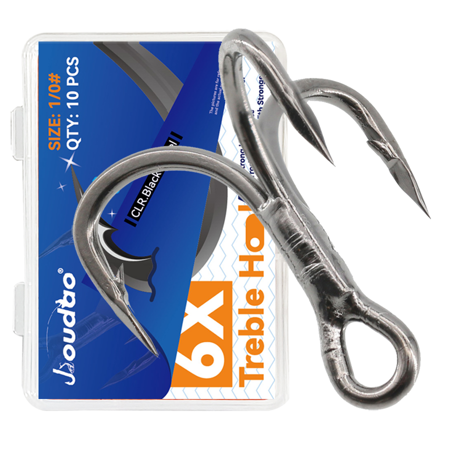 Fishing Hook Assortment - 6X anzuelos triples de pesca negros