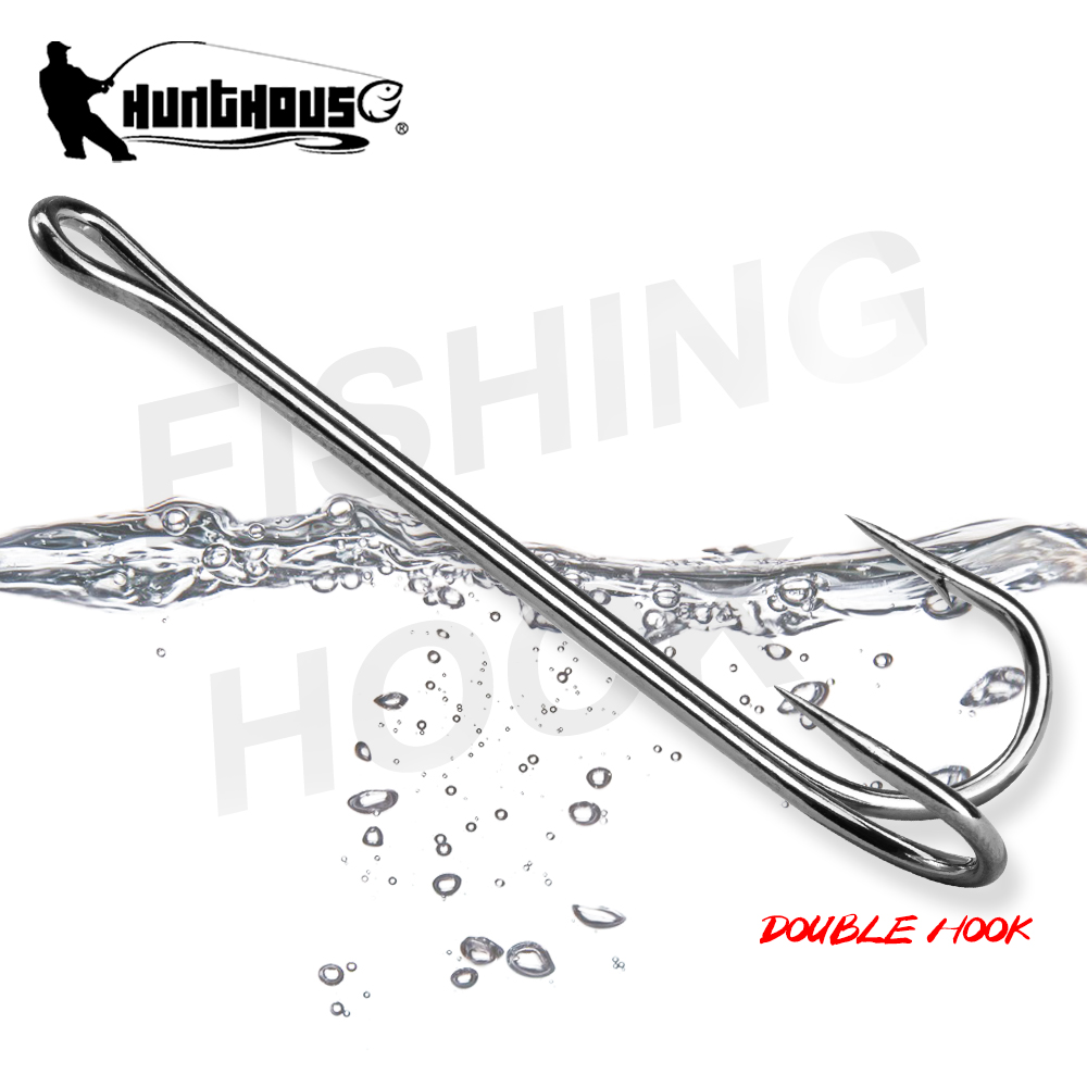 Fishing Hook Weedless - HuntHouse-anzuelo de pesca doble, señuelo suave