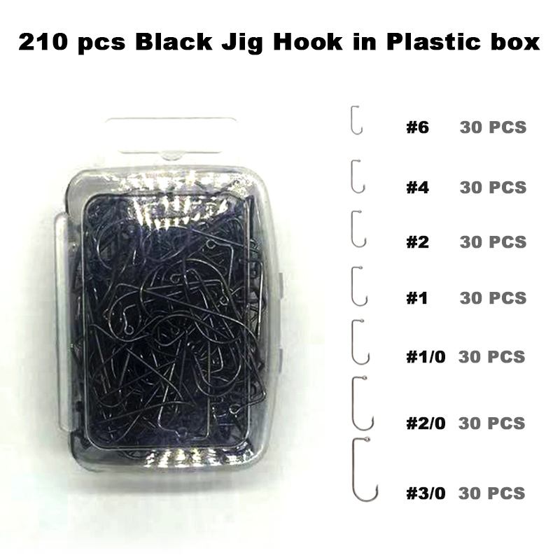 Fishing Hook Jig - Adygil-anzuelos de plantilla negros de 210