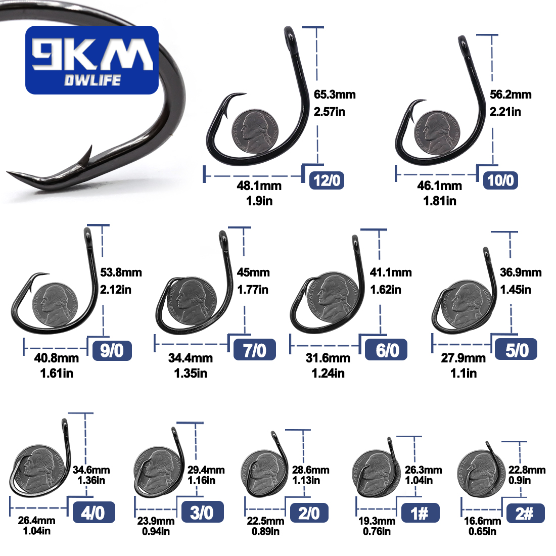 Anzuelos circulares de 9KM, 25 - Fishing Hook Circle reseña y precio