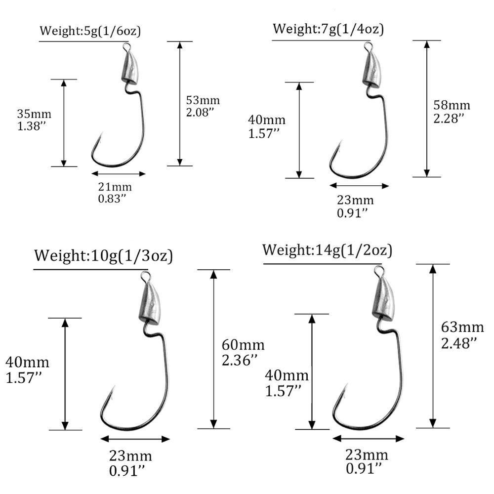 THKFISH 10 Uds anzuelo con cab - Fishing Hook Weedless reseña y precio
