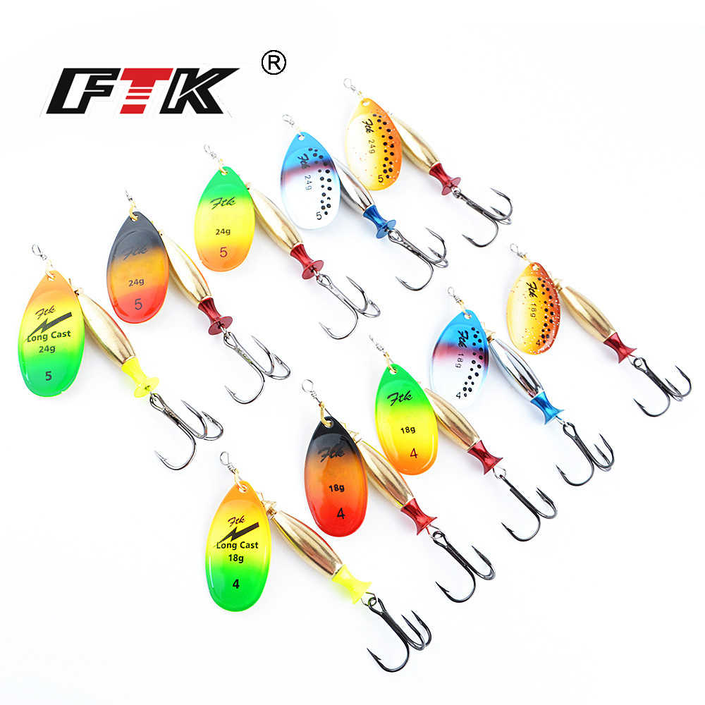 FTK 18g 24g cebo giratorio cuc - Fishing Hook Treble reseña y precio