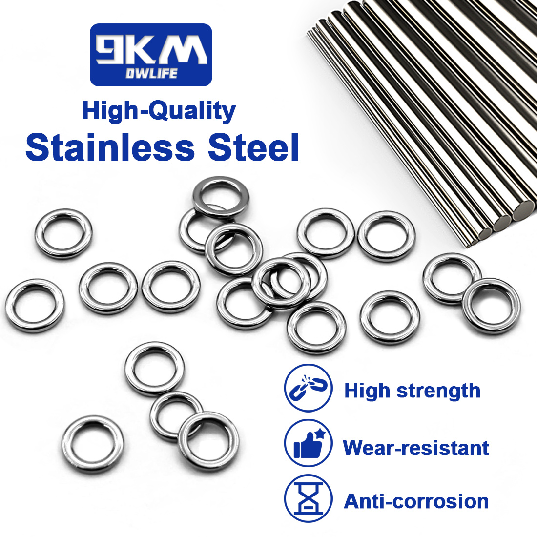 Anillos de Pesca Sólidos de 9K - Fishing Hook Stainless Steel reseña y precio