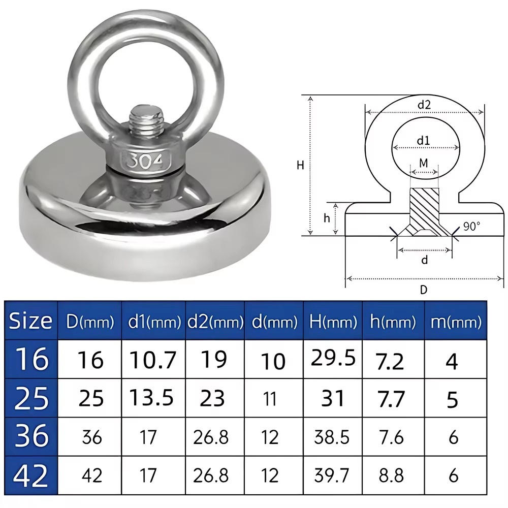 Soporte magnético de neodimio  - Fishing Hook Stainless Steel reseña y precio